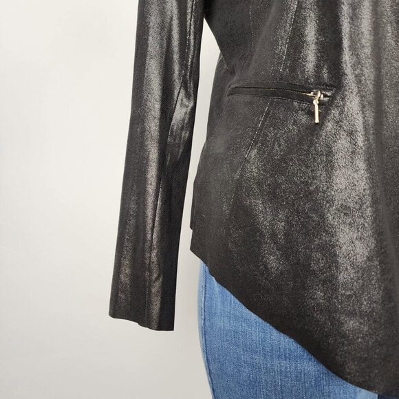 Worthington Black Faux Suede Cardigan Jacket Size L - Picture 3 of 8